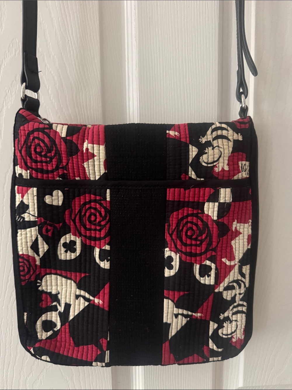 Vera Bradley Black, Red & Cream Quilted Floral Crossbody Bag